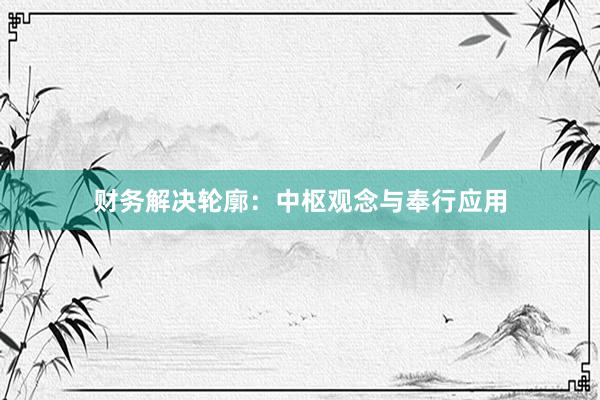 财务解决轮廓:中枢观念与奉行应用